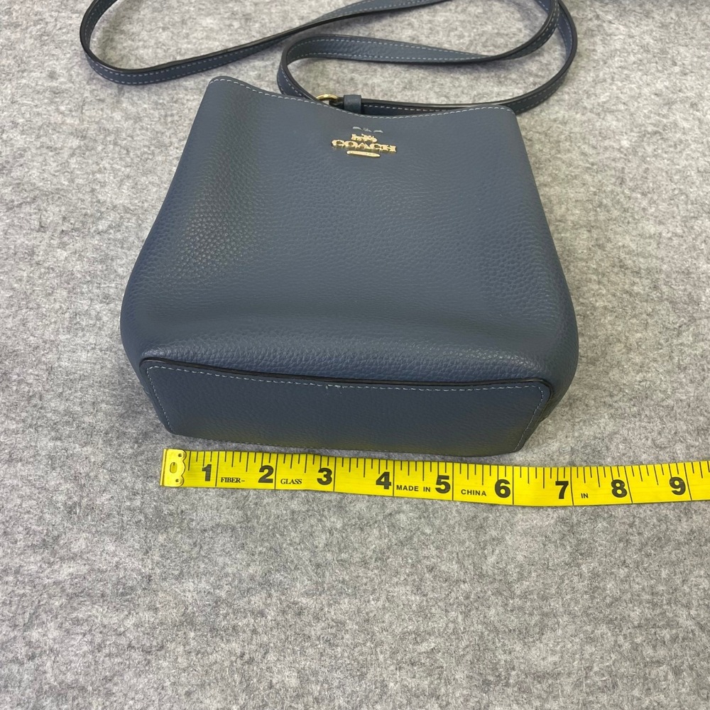 Coach Mollie Bucket Bag 22 Blue Pebble Leather Crossbody C7266 - Picture 14 of 16